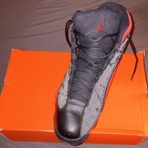 Jordan Men's Black and Red Sneakers (Size16)